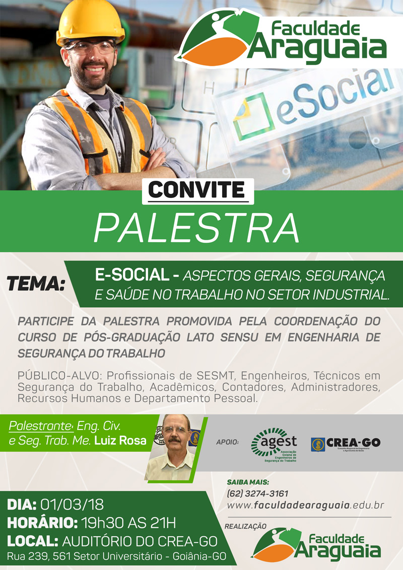 Palestra Segurança do Trabalho Faculdade Araguaia